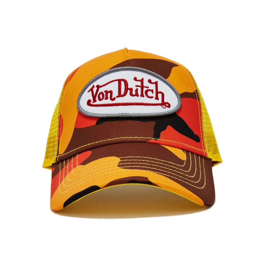 Von Dutch Orange Yellow Camo Trucker Hat
NWT